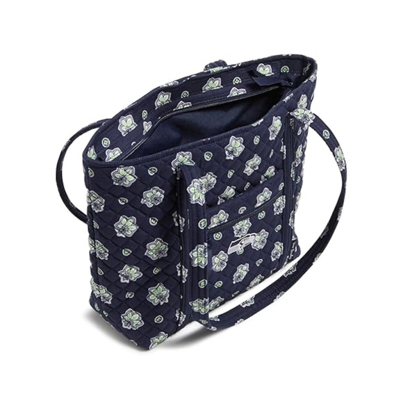 Vera Bradley Seattle Seahawks Cotton Vera Tote Bag (Navy/Neon Green) NWT - Picture 2 of 6